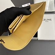 Celine Small Flap Wallet Triomphe In Shiny Calfskin Yellow - 10.5x8.5x4cm - 6