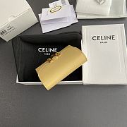 Celine Small Flap Wallet Triomphe In Shiny Calfskin Yellow - 10.5x8.5x4cm - 2