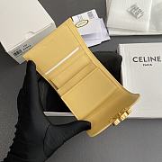 Celine Small Flap Wallet Triomphe In Shiny Calfskin Yellow - 10.5x8.5x4cm - 3