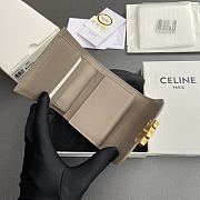 Celine Small Flap Wallet Triomphe In Shiny Calfskin Pebble - 10.5x8.5x4cm - 4