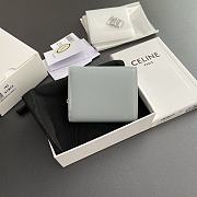 Celine Small Flap Wallet Triomphe In Shiny Calfskin Light Blue - 10.5x8.5x4cm - 3