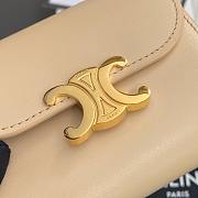 Celine Small Flap Wallet Triomphe In Shiny Calfskin Beige - 10.5x8.5x4cm - 5