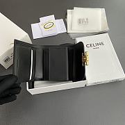 Celine Small Flap Wallet Triomphe In Shiny Calfskin Black Gold - 10.5x8.5x4cm - 4