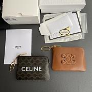 Celine Coin Purse In Triomphe Canvas - 13x9x1cm - 5