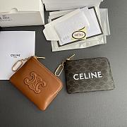 Celine Coin Purse In Triomphe Canvas - 13x9x1cm - 2