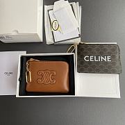 Celine Coin Purse In Triomphe Canvas - 13x9x1cm - 3