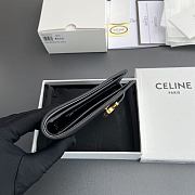 Celine Fine Strap Wallet Nino In Supple Grained Calfskin Black - 10.5x8x2cm - 6