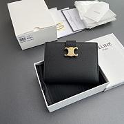 Celine Fine Strap Wallet Nino In Supple Grained Calfskin Black - 10.5x8x2cm - 5