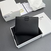 Celine Fine Strap Wallet Nino In Supple Grained Calfskin Black - 10.5x8x2cm - 4