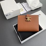 Celine Fine Strap Wallet Nino In Supple Grained Calfskin Brown - 10.5x8x2cm - 5