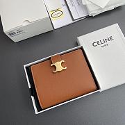 Celine Fine Strap Wallet Nino In Supple Grained Calfskin Brown - 10.5x8x2cm - 2