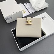 Celine Fine Strap Wallet Nino In Supple Grained Calfskin Beige - 10.5x8x2cm - 1