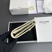 Celine Fine Strap Wallet Nino In Supple Grained Calfskin Beige - 10.5x8x2cm - 5
