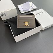 Celine Card Holder Triomphe In Shiny Calfskin Pebble - 11x8x0.3cm - 1