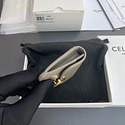 Celine Card Holder With Flap Triomphe In Shiny Calfskin Pebble - 10x7.5x2cm - 6