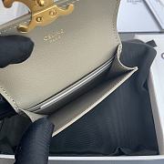 Celine Card Holder With Flap Triomphe In Shiny Calfskin Pebble - 10x7.5x2cm - 2