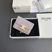 Celine Card Holder With Flap Triomphe In Shiny Calfskin Light Purple - 10x7.5x2cm - 5