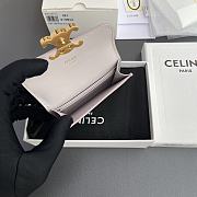Celine Card Holder With Flap Triomphe In Shiny Calfskin Light Purple - 10x7.5x2cm - 4