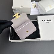 Celine Card Holder With Flap Triomphe In Shiny Calfskin Light Purple - 10x7.5x2cm - 2