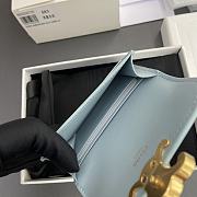 Celine Card Holder With Flap Triomphe In Shiny Calfskin Blue - 10x7.5x2cm - 4