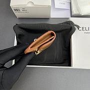 Celine Card Holder With Flap Triomphe In Shiny Calfskin Brown - 10x7.5x2cm - 4