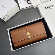 Celine Small Trifold wallet 16 In Satinated Calfskin Brown - 19x10x4cm - 1