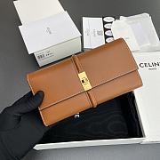 Celine Small Trifold wallet 16 In Satinated Calfskin Brown - 19x10x4cm - 4