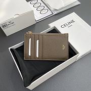 Celine Compact Card Holder In Grained Calfskin Pebble - 13x7cm - 1