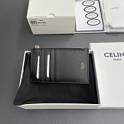 Celine Compact Card Holder In Grained Calfskin Black - 13x7cm - 1