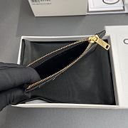 Celine Compact Card Holder In Grained Calfskin Black - 13x7cm - 4