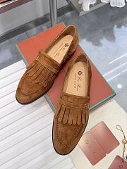 Loro Piana Pennan Fringe Loafer Suede Brown  - 3