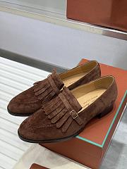 Loro Piana Pennan Fringe Loafer Suede Dark Brown  - 1