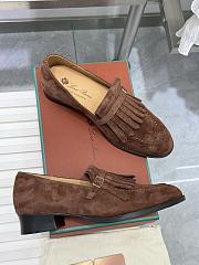 Loro Piana Pennan Fringe Loafer Suede Dark Brown  - 5