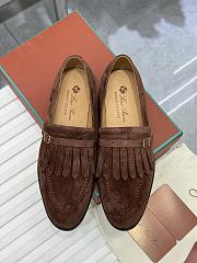 Loro Piana Pennan Fringe Loafer Suede Dark Brown  - 4