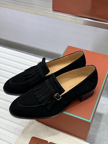 Loro Piana Pennan Fringe Loafer Suede Black