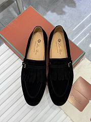 Loro Piana Pennan Fringe Loafer Suede Black - 2