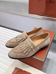 Loro Piana Pennan Fringe Loafer Suede Beige - 1