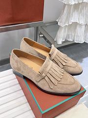 Loro Piana Pennan Fringe Loafer Suede Beige - 6