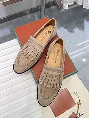 Loro Piana Pennan Fringe Loafer Suede Beige - 3