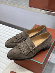 Loro Piana Pennan Fringe Loafer Suede Gray  - 6