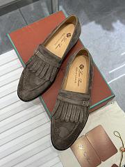 Loro Piana Pennan Fringe Loafer Suede Gray  - 4
