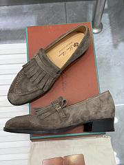 Loro Piana Pennan Fringe Loafer Suede Gray  - 3