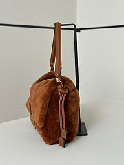 Fendi Mamma Baguette Medium Brown Shearling Bag - 26.5x18x8.5cm - 4