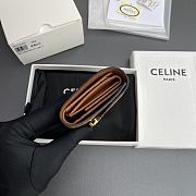 Celine Small Flap Wallet With Triomphe Embossed Logo in Brown - 10.5x8.5x4cm - 5