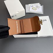 Celine Small Flap Wallet With Triomphe Embossed Logo in Brown - 10.5x8.5x4cm - 2