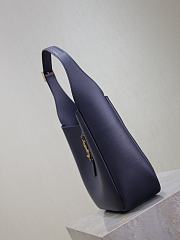 YSL Le 5 A 7 Supple Small In Grained Leather Navy - 23x22x8.5cm - 5
