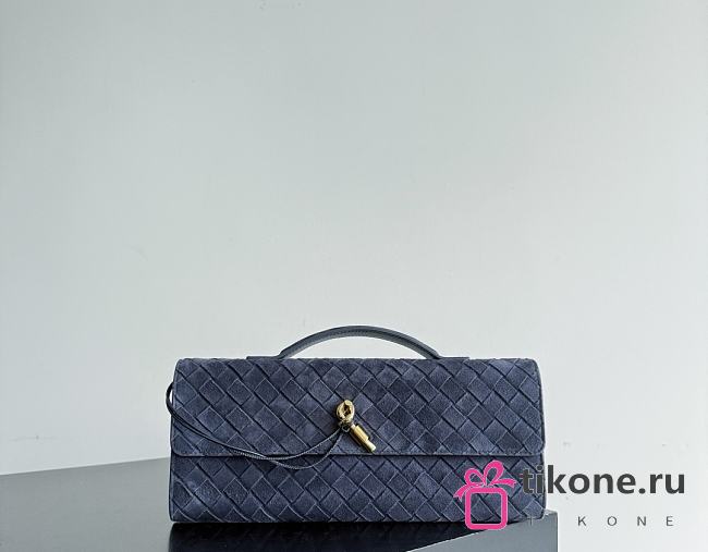 Bottega Veneta Andiamo Clutch Neptune Suede - 31x13x3cm - 1