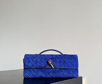 Bottega Veneta Andiamo Clutch Blue Royal Suede - 31x13x3cm