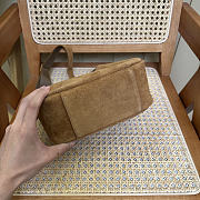 YSL Le 5 A 7 Supple Small In Suede Leather Brown - 23x22x8.5cm - 3