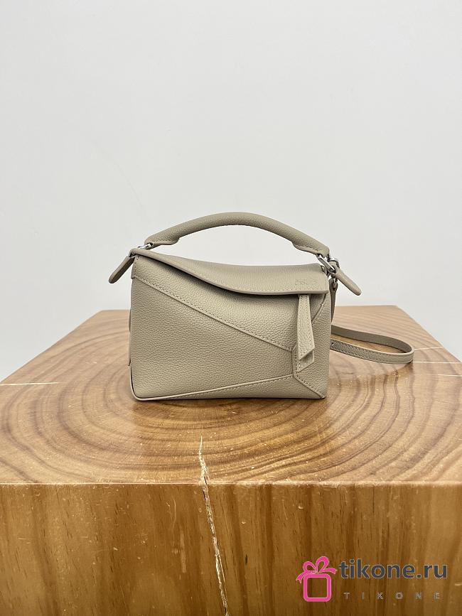 Loewe Mini Puzzle Edge Bag In Soft Grained Calfskin Clay - 18x12.5x8cm - 1